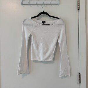 Beverly and Beck Knit Bell Sleeved White Top